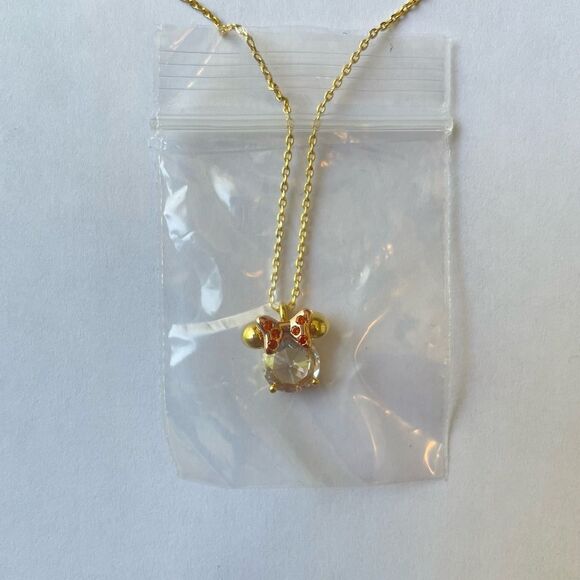 NWT Disney X Kate Spade New York Minnie Pendant Necklace in Silver Jewel - Picture 5 of 6